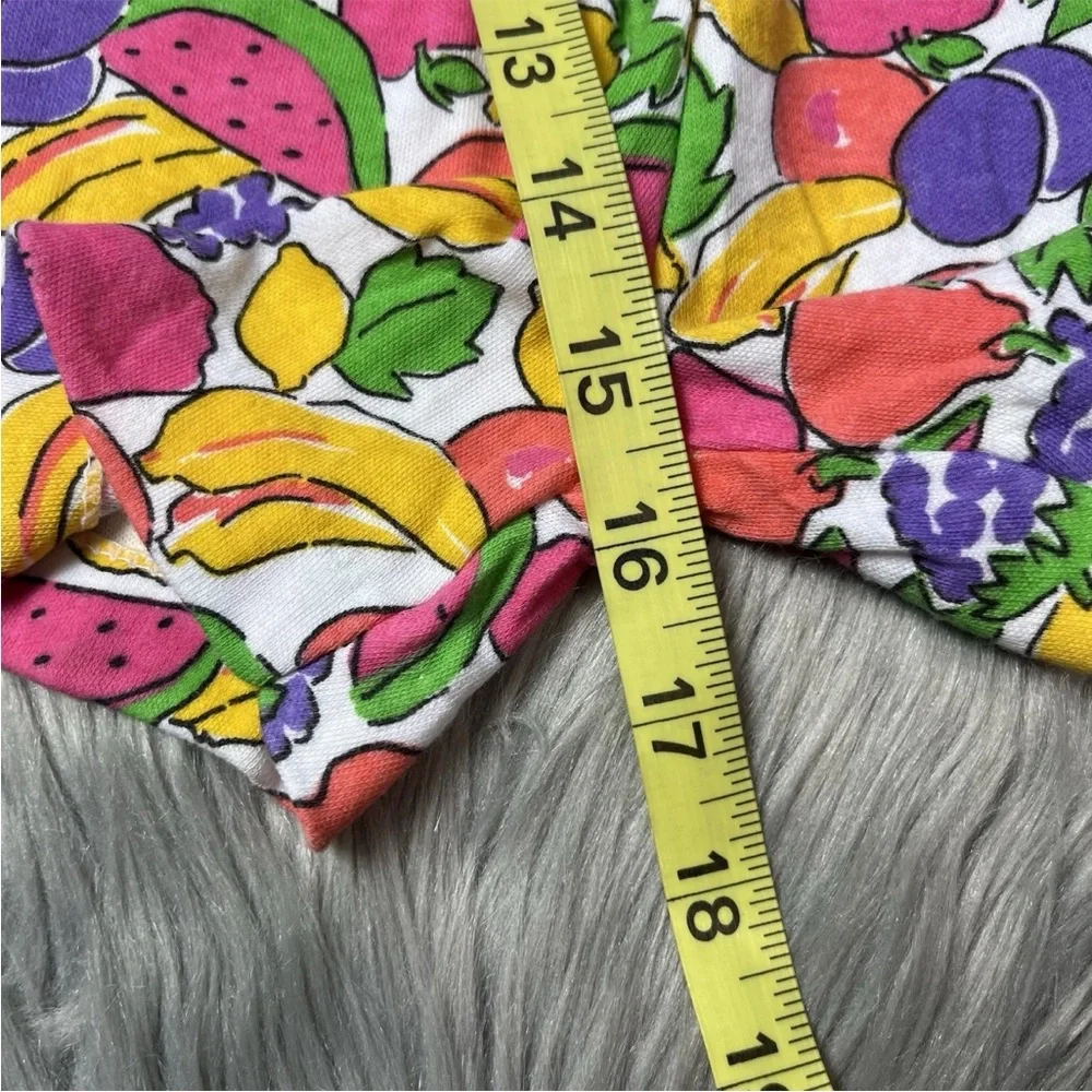 Vintage 90s Toddler Girls Fruit Print Multicolored Romper